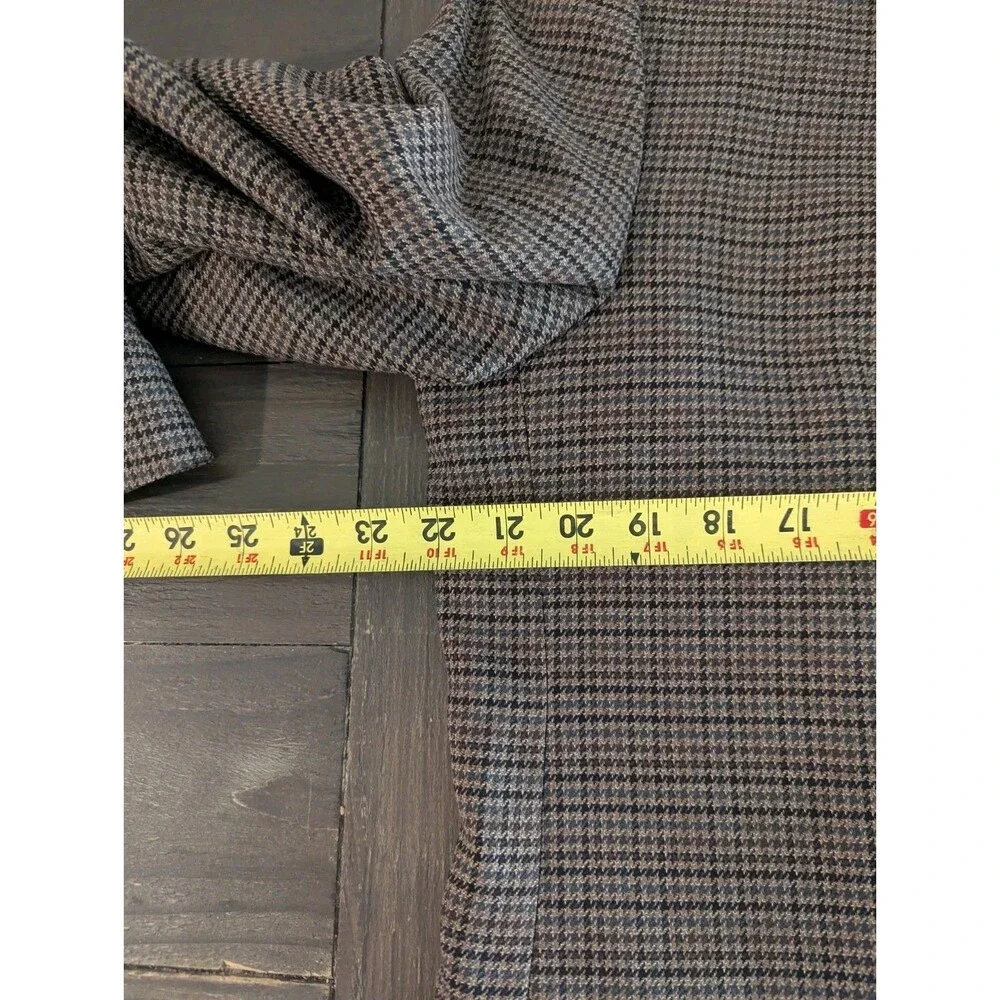 Ralph Lauren Black Label Houndstooth Brown ‎ Blazer Jacket Sport Coat Mens 44L